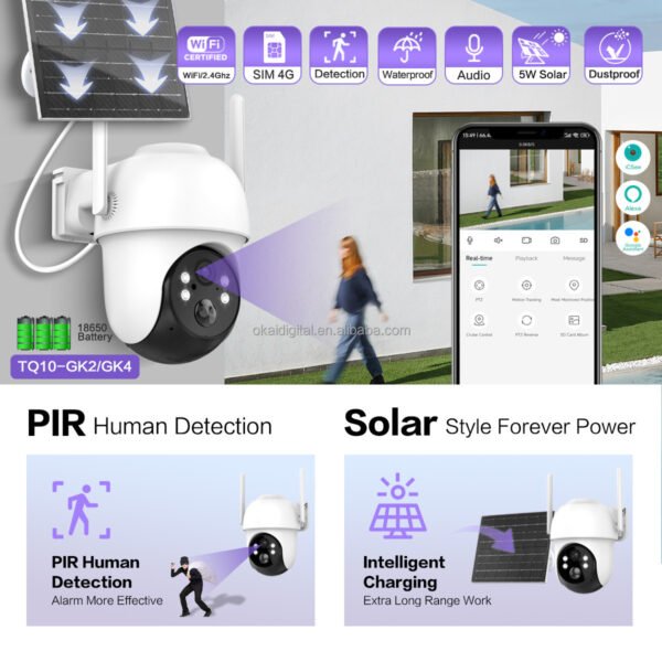 Ηλιακή κάμερα ασφαλείας IP - Solar Security Camera - XMT-Q10 - WiFi - 080250 - Image 3