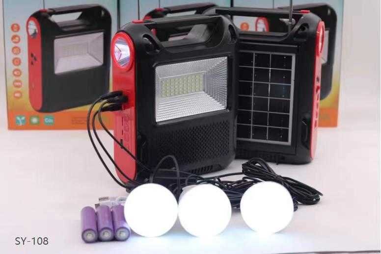 Επαναφορτιζόμενο ηλιακό σύστημα φωτισμού με ηχείο - SY-108 - 884164 - Image 3