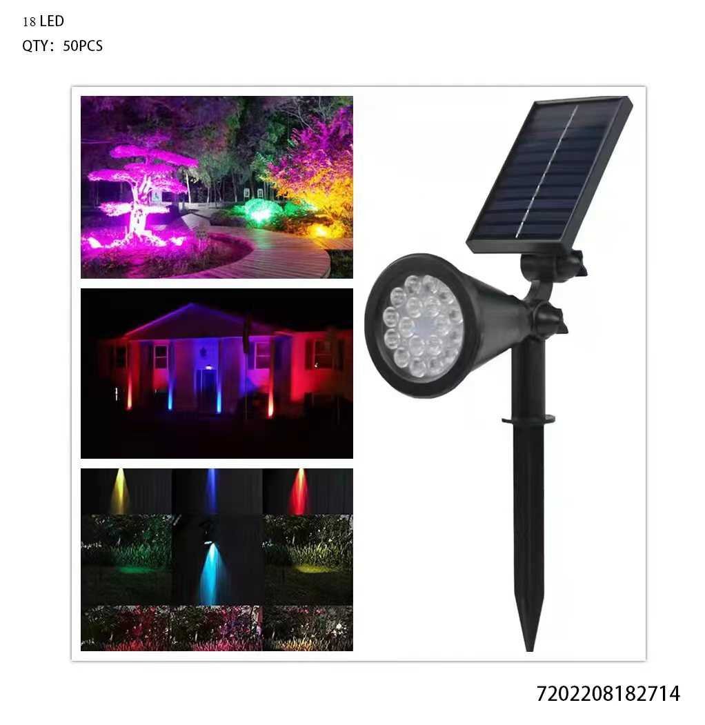 Ηλιακός προβολέας κήπου LED RGB - 18LED - 182714 - Image 3