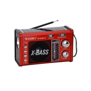 Επαναφορτιζόμενο ραδιόφωνο με ηλιακό πάνελ XB864 BT-S σε κόκκινο χρώμα