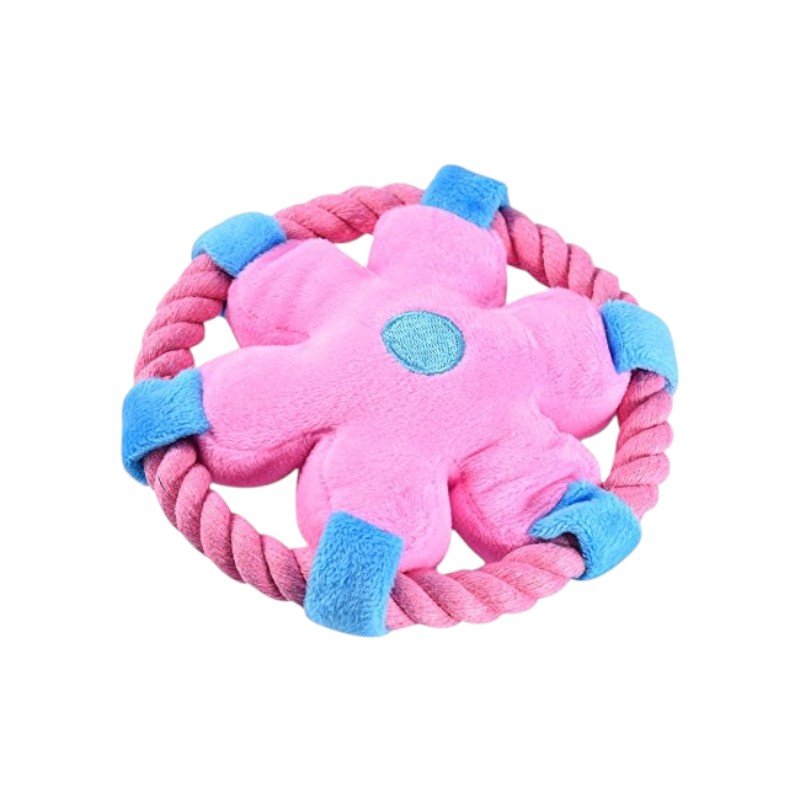 Λούτρινο παιχνίδι σκύλου 14cm σε ροζ, μπλε και πράσινο χρώμα