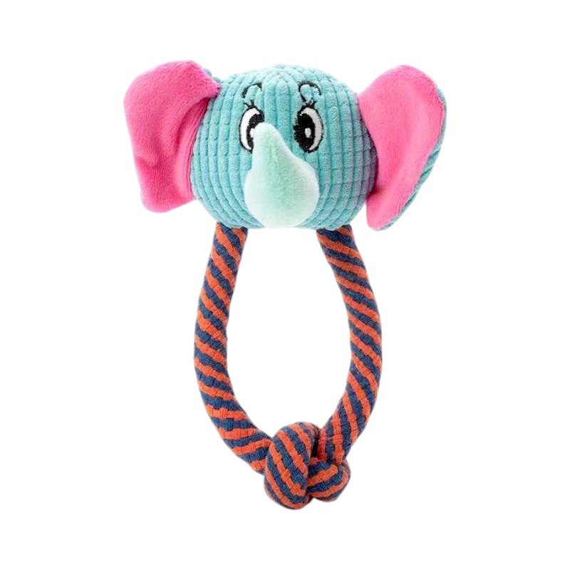 Λούτρινο παιχνίδι σκύλου ζωάκι με σχοινί, 21x13cm