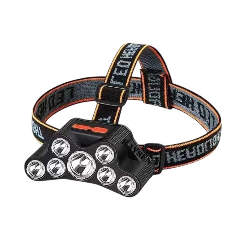 Φακός κεφαλής LED T26 με 7 πομπούς και USB φόρτιση