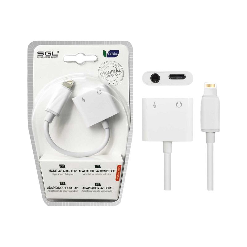 Αντάπτορας iOs 2in1 για Lightning σε έξοδο Jack και φόρτισης T58
