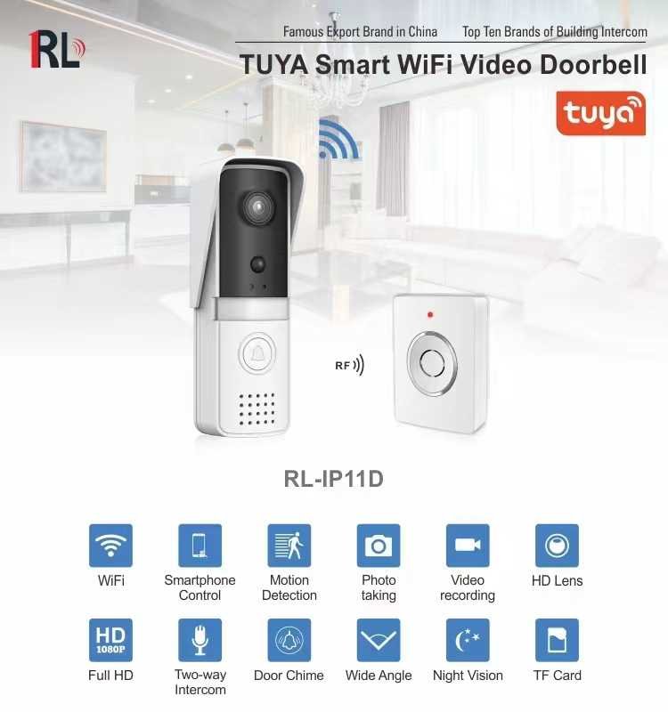 Ασύρματο κουδούνι πόρτας με κάμερα & σύνδεση με Smartphone - RL-IP11D - 488790 - Image 3