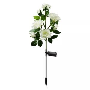 Φωτιζόμενα διακοσμητικά λουλούδια LED με ηλιακό πάνελ σε κήπο