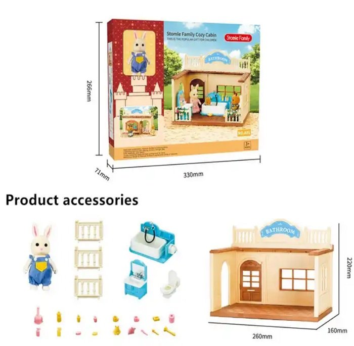 Κουκλόσπιτο mini με αξεσουάρ μπάνιου - A01 - 345228 - Image 3