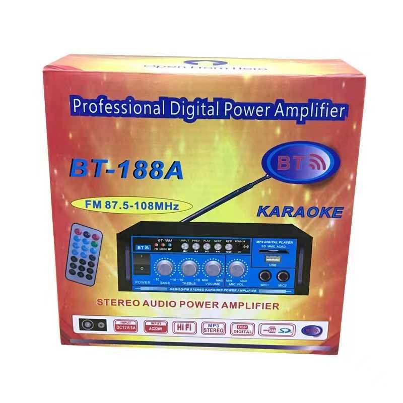 Στερεοφωνικός Ραδιοενισχυτής BT-188A με Bluetooth και διπλή είσοδο USB/SD