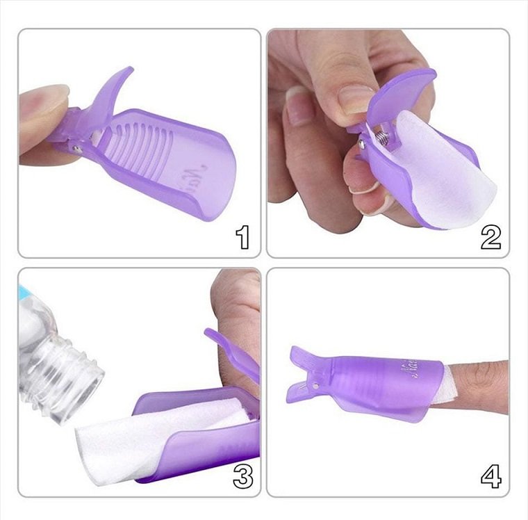 Κλιπς αφαίρεσης υλικού νυχιών XJJ10 σε ροζ και λευκό χρώμα