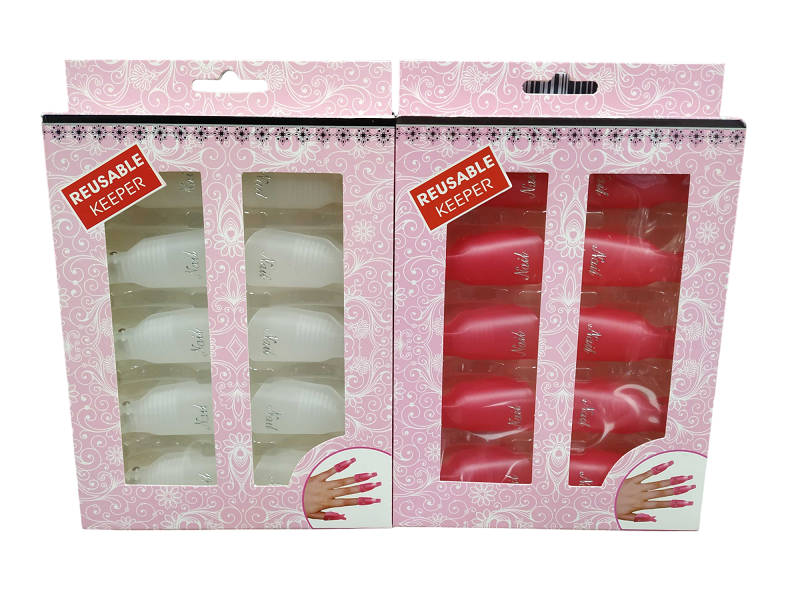 Κλιπς αφαίρεσης υλικού νυχιών XJJ10 σε ροζ και λευκό χρώμα