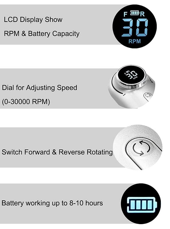 Επαναφορτιζόμενος τροχός μανικιούρ-πεντικιούρ VKN-UV301 σε πράσινο χρώμα