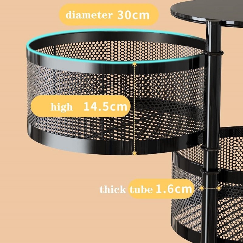 Τροχήλατη ραφιέρα τροφίμων κουζίνας 3 επιπέδων - 1017-3 - 522015 - Image 4