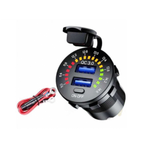 Σταθερή θύρα φόρτισης USB οχημάτων με βολτόμετρο και γρήγορη φόρτιση