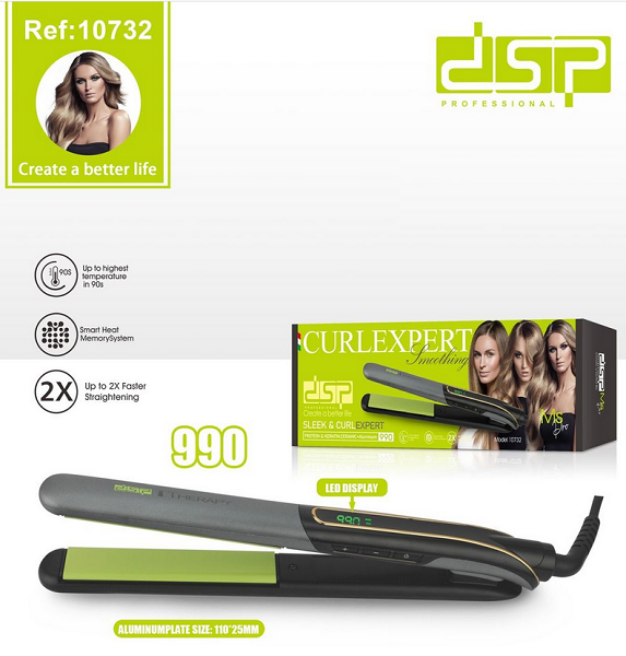 Ισιωτική μαλλιών DSP με κεραμικές πλάκες