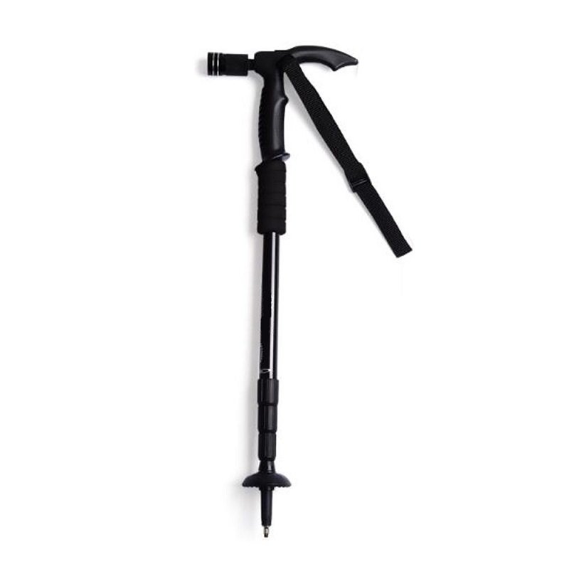 Τηλεσκοπικό μπαστούνι ορειβασίας με φακό - Μπατόν -138339 - Black