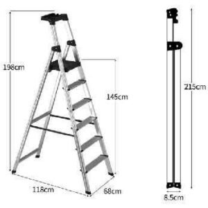 Πτυσσόμενη σκάλα αλουμινίου - 208 6 - 711391