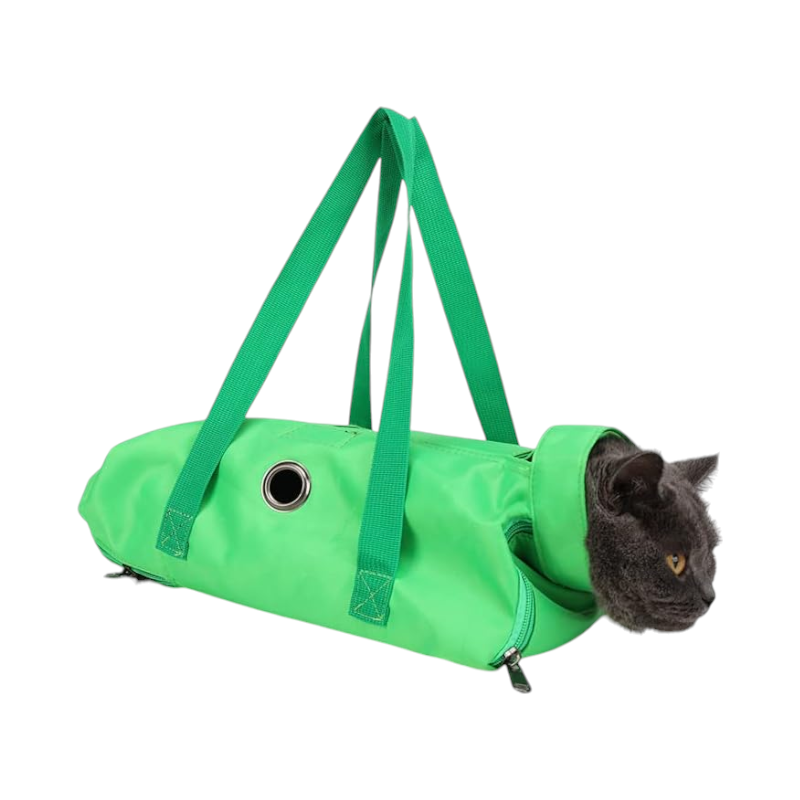 Τσάντα μεταφοράς κατοικιδίου σε πράσινο χρώμα, ιδανική για γάτες και μικρούς σκύλους