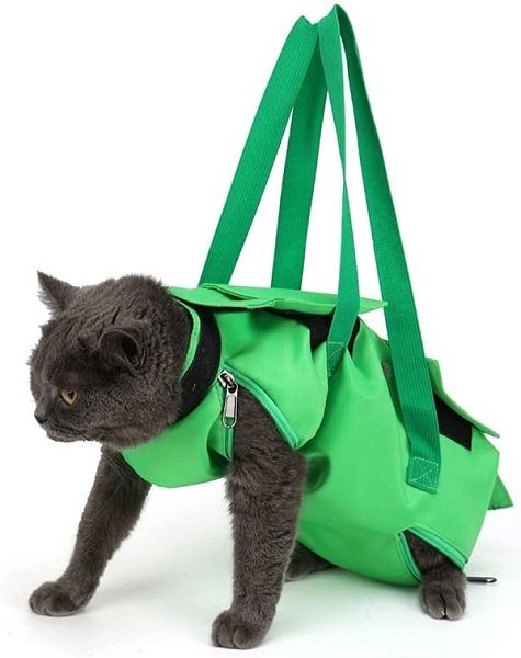 Τσάντα μεταφοράς κατοικιδίου σε πράσινο χρώμα, ιδανική για γάτες και μικρούς σκύλους