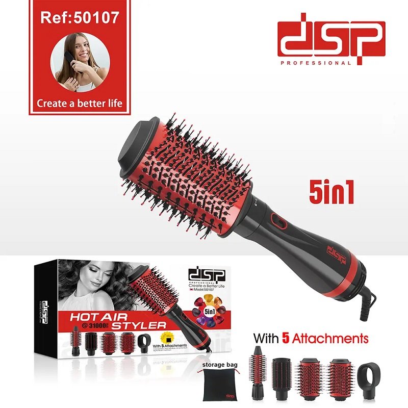 Ηλεκτρική βούρτσα μαλλιών DSP 5 σε 1 για γρήγορη και αποτελεσματική περιποίηση.