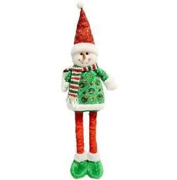 Χριστουγεννιάτικη λούτρινη κούκλα Χιονάνθρωπος με πτυσσόμενα πόδια - MT94401B - 501456 - Image 3