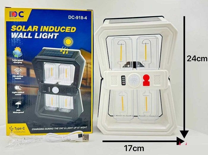 Επιτοίχιο ηλιακό φωτιστικό LED εξωτερικού χώρου - FA-DC918-4 - 123699 - White - Image 3