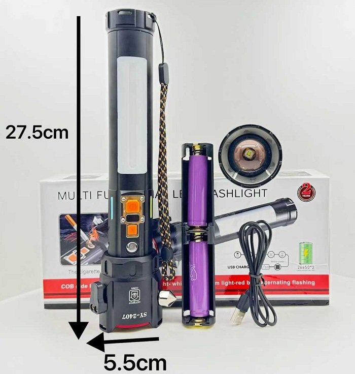 Επαναφορτιζόμενος φακός LED & εργαλείο έκτακτης ανάγκης - FA-SY2407 - 123613 - Image 3