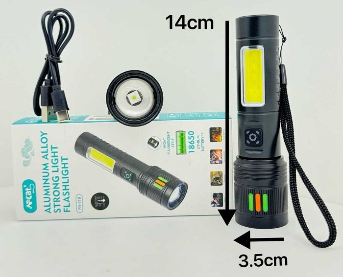 Επαναφορτιζόμενος φακός LED - FA-618 - 123514 - Image 3