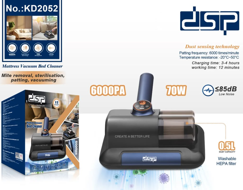 Επαναφορτιζόμενη ηλεκτρική σκούπα καθαρισμού και αποστείρωσης στρωμάτων - KD2052 - DSP - 617857 - Image 5