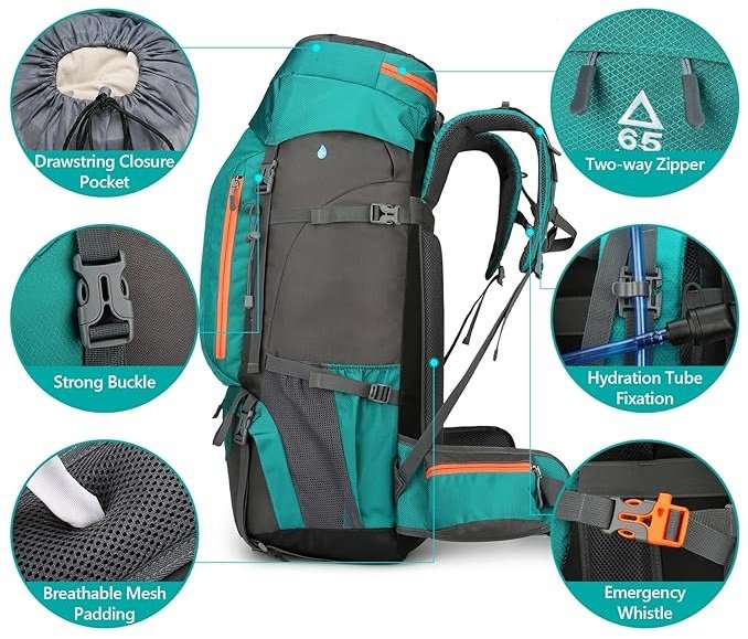 Σακίδιο πλάτης ορειβατικό - 2401 - 65L - 221271 - Black - Image 4