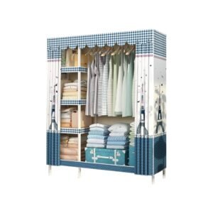 Υφασμάτινη ντουλάπα ρούχων με ράφια - PL13-105 - 521643 - Blue