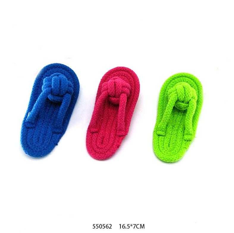 Παιχνίδι σκύλου παντοφλάκι από σχοινί σε ποικιλία χρωμάτων