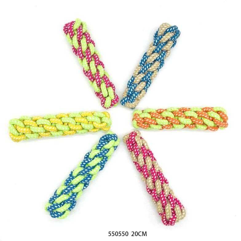 Παιχνίδι σκύλου σχοινί πλεκτό σε διάφορα χρώματα