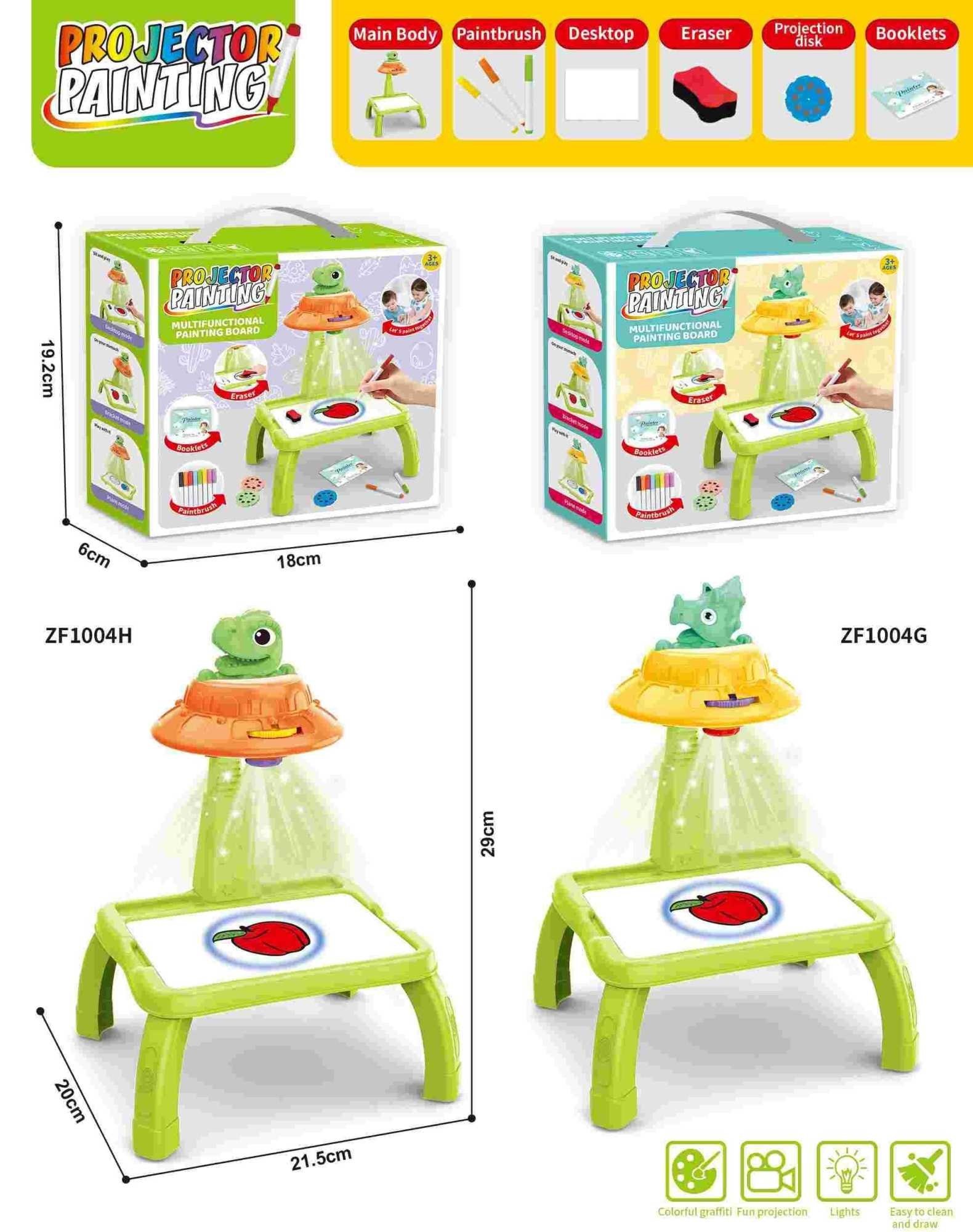 Προτζέκτορας ζωγραφικής Δεινόσαυρος ΖF-1004H/G με κάρτες και μαρκαδόρους.