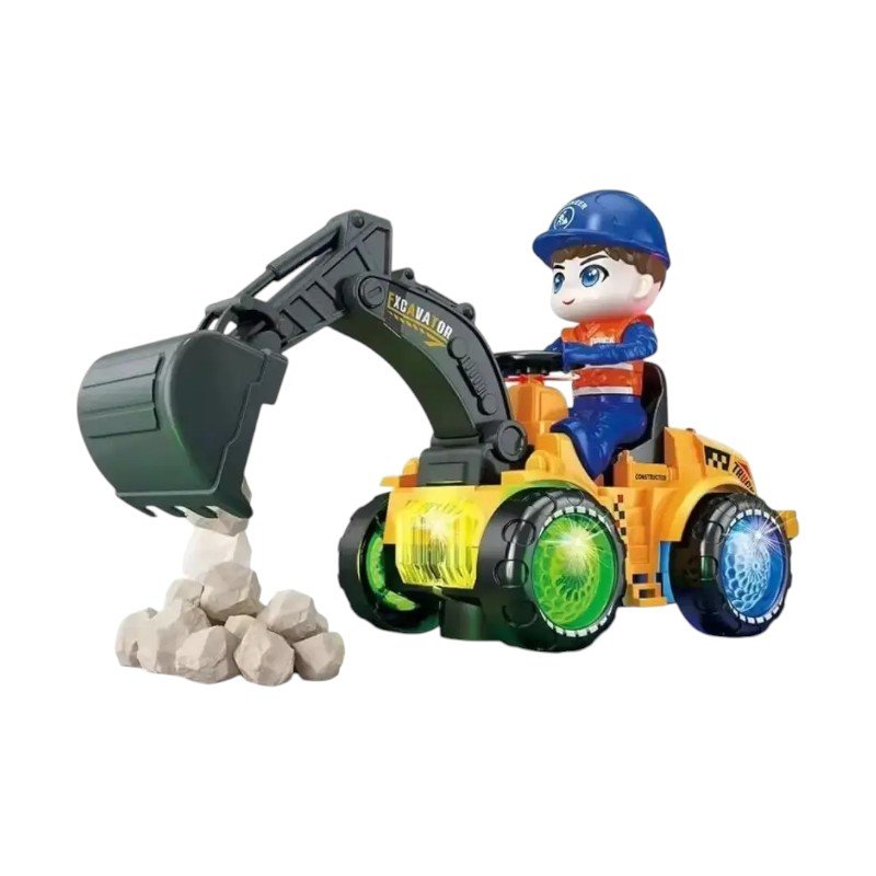 Ηλεκτρονικό όχημα Εκσκαφέας με κίνηση & φωτισμό - 6608-21B - 215272