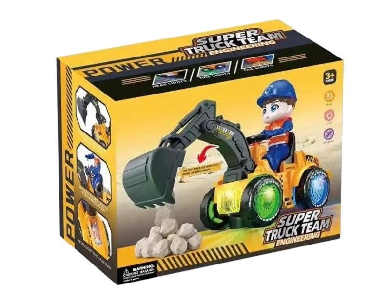 Ηλεκτρονικό όχημα Εκσκαφέας με κίνηση & φωτισμό - 6608-21B - 215272 - Image 3