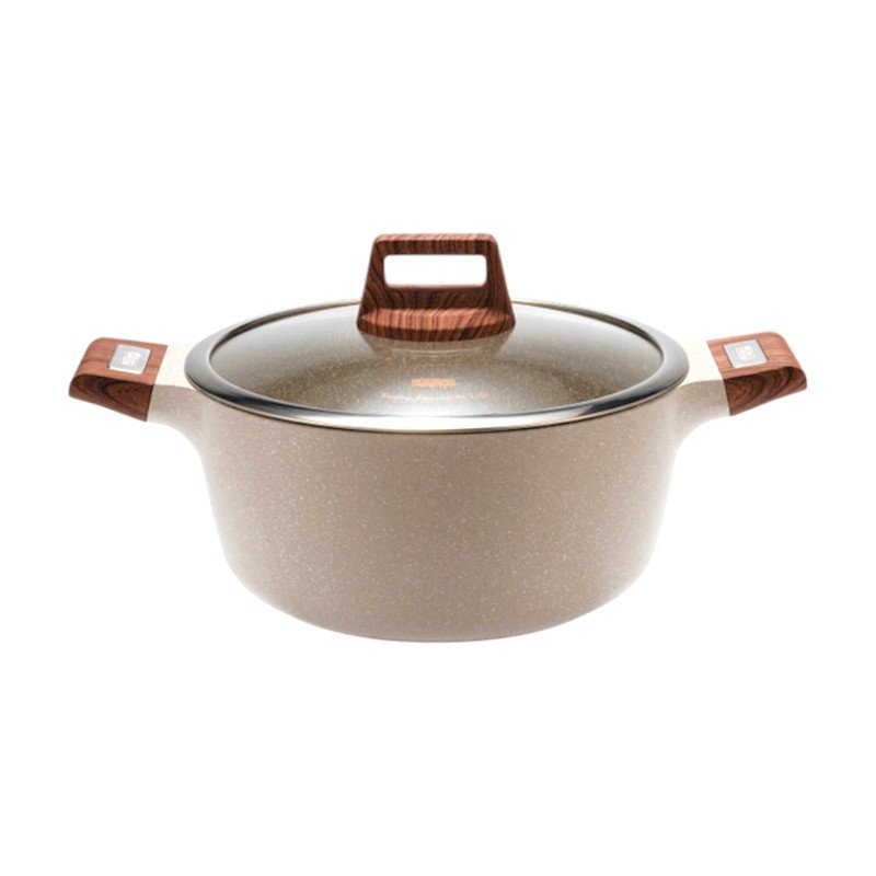 Κατσαρόλα αντικολλητική με καπάκι - 4.4L - CA005-B24-Beige - DSP - 567385