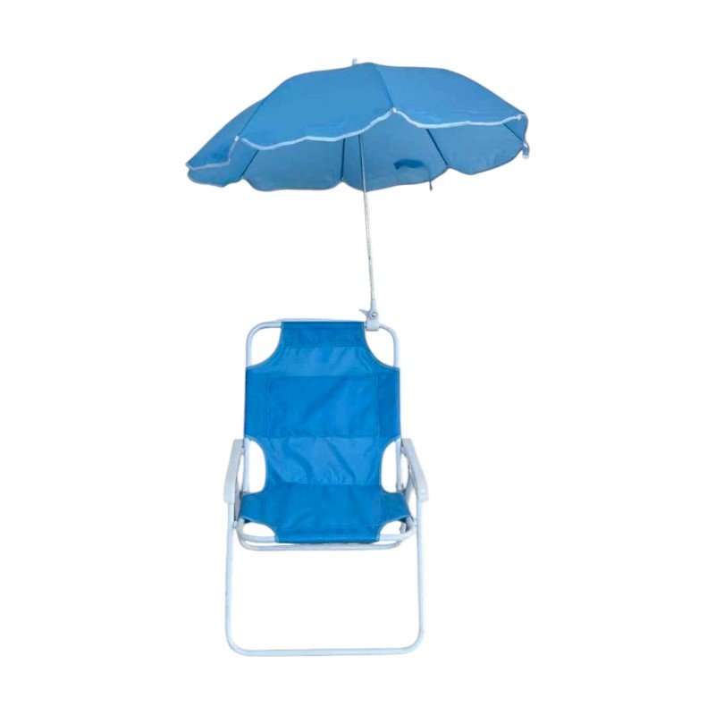 Παιδική πτυσσόμενη καρέκλα camping με ομπρέλα - 1047 - 241712 - Blue