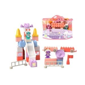 Σετ κατασκευών DIY με τουβλάκια - Rabbit Space Travel - 38pcs - JX6802 - 215465