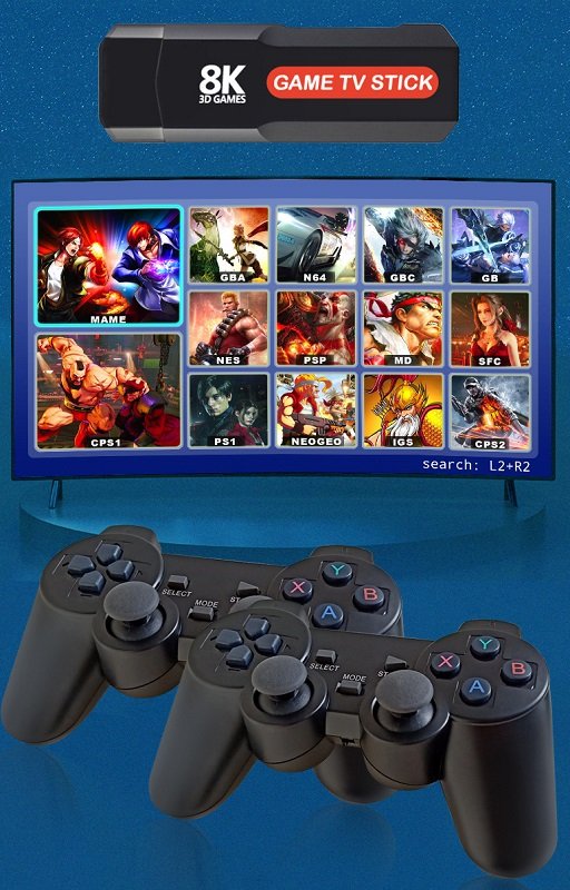 Φορητή κονσόλα παιχνιδιών Stick & TV Box με 2 χειριστήρια - Q9 MAX - 812341 - Image 3