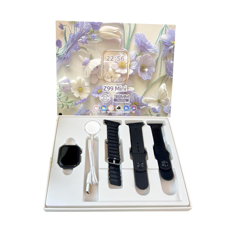 Σετ Smartwatch με 3 λουράκια - Z99 Mini - 064984 - Black