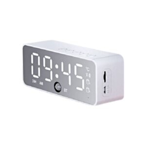 Επαναφορτιζόμενο ηχείο Bluetooth με ψηφιακό ρολόι-ξυπνητήρι - K11 - 886175 - White