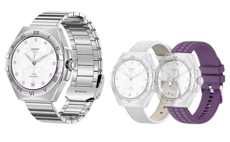 Σετ Smartwatch με 3 λουράκια - LG80 Mini - 065066 - Purple - Image 3