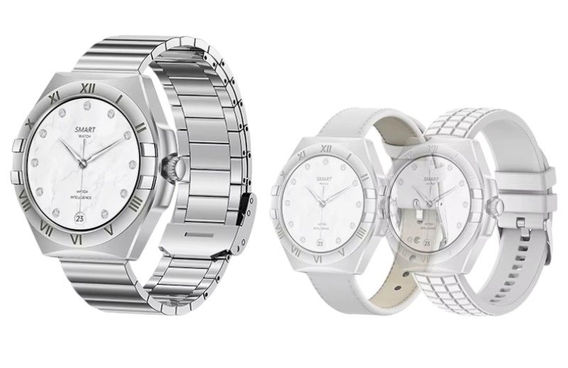 Σετ Smartwatch με 3 λουράκια - LG80 Mini - 065066 - White - Image 3