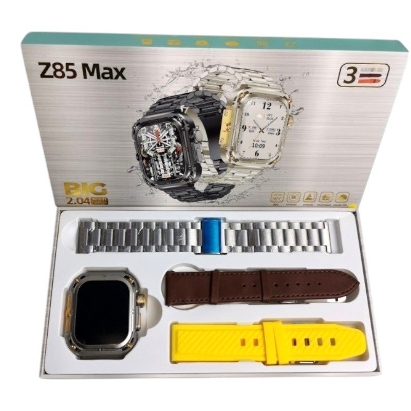 Σετ Smartwatch με 3 λουράκια - Z85 MAX - 065097 - Yellow - Image 3