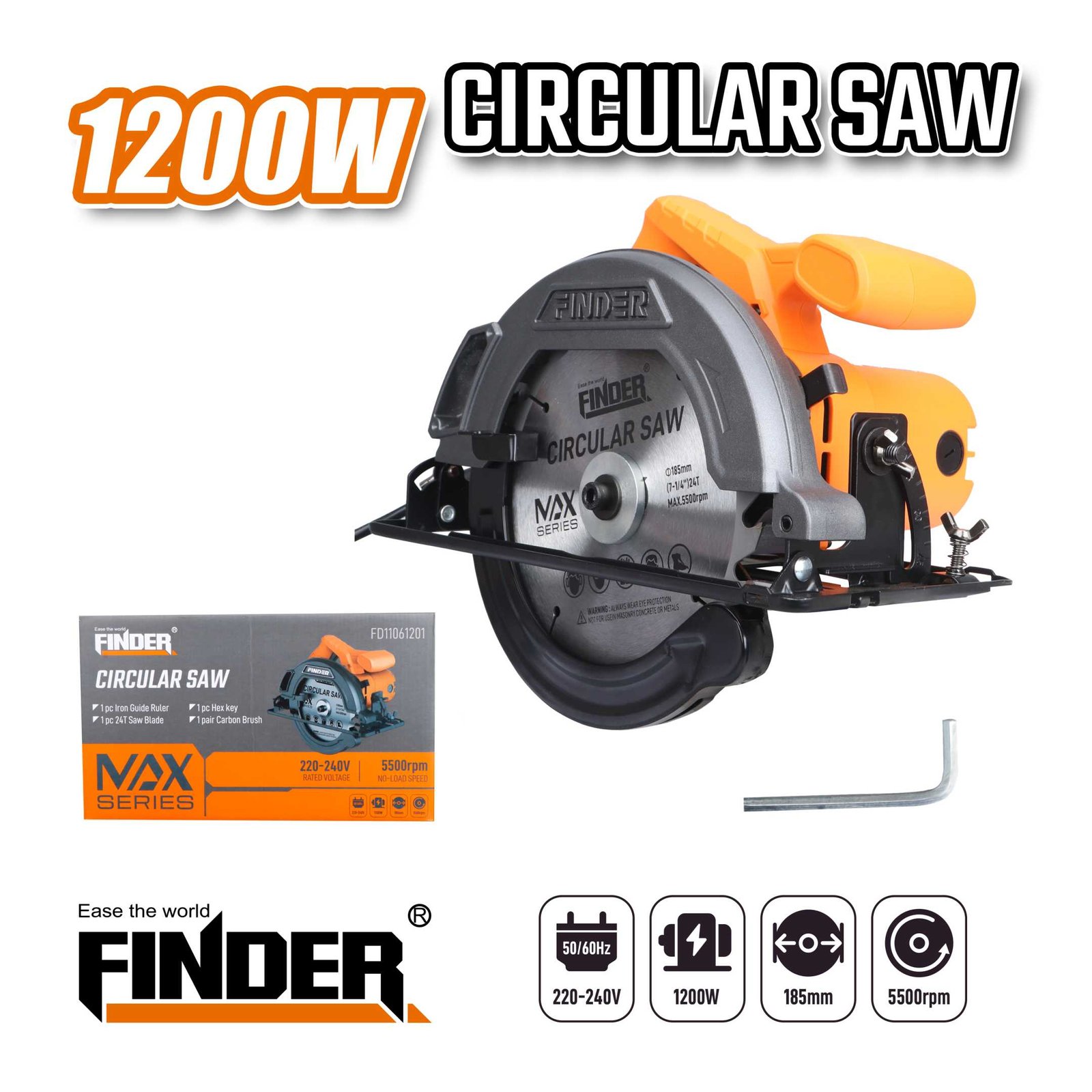 Δισκοπρίονο χειρός - 1200W - Finder - 198400 - Image 3