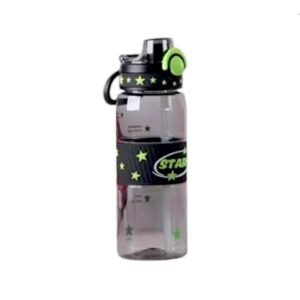 Φορητό παγούρι πλαστικό με καλαμάκι - 600ml - 722443 - Black