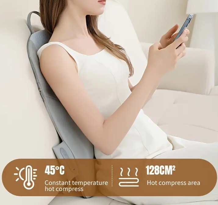 Επαναφορτιζόμενο μαξιλάρι μασάζ πλάτης με υπέρυθρη θερμότητα - 812969 - Image 3