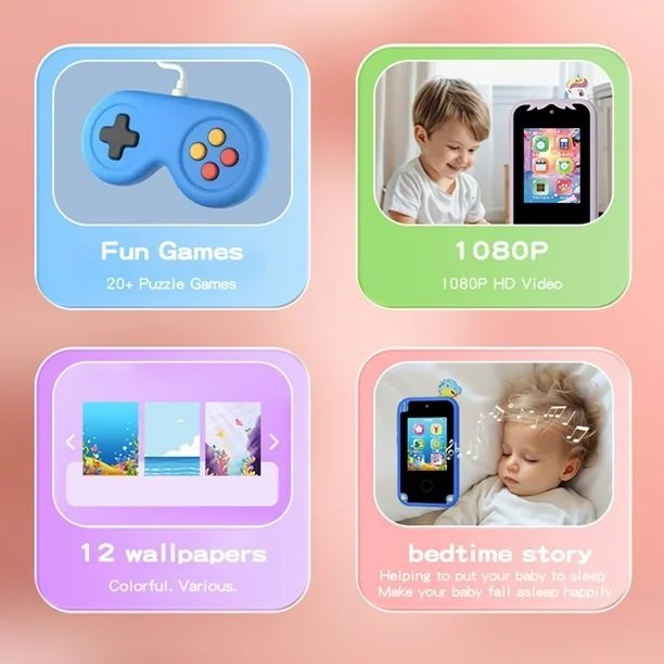 Παιδικό smartphone με κάμερα & παιχνίδια - D13 - 812860 - Blue - Image 3