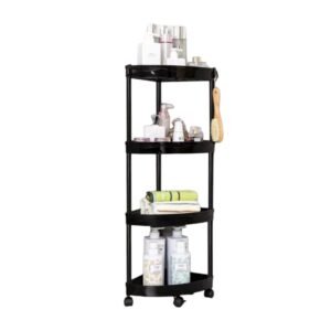 Τροχήλατη ραφιέρα μπάνιου 4 επιπέδων γωνιακή - 9608 - 488256 - Black
