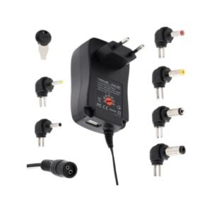 Τροφοδοτικό μετασχηματιστής με ρυθμιστή τάσης 6 βύσματα και θύρα USB - 30W - 812990